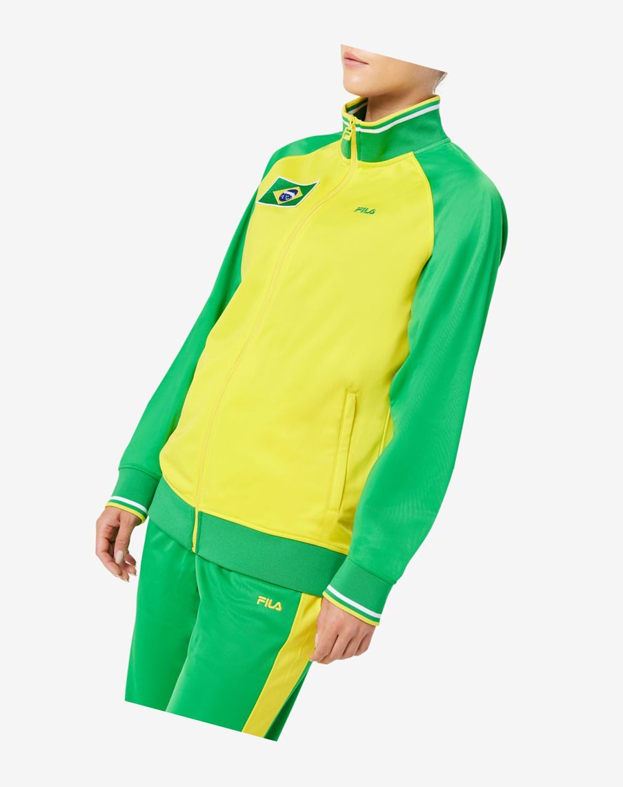 Fila Brazil Track Jacket Żółte Zielone Białe | VZBOL-8501