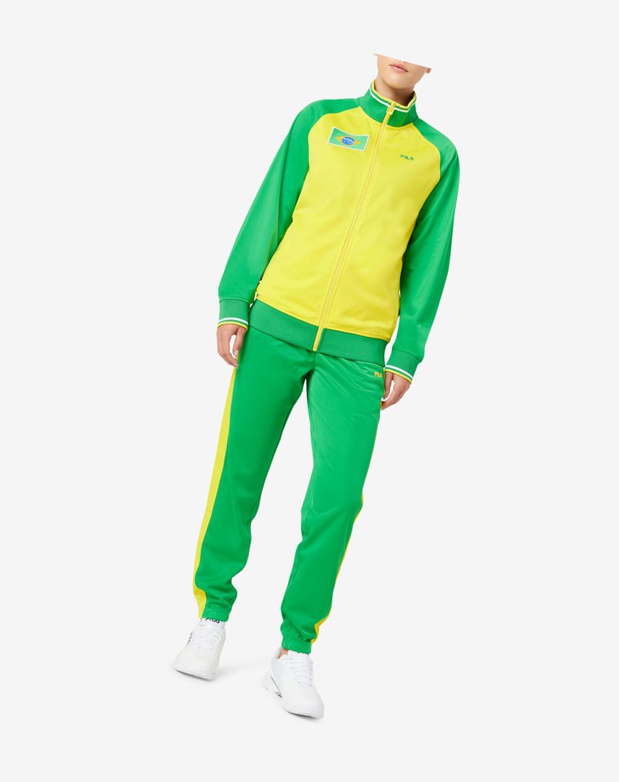 Fila Brazil Track Jacket Żółte Zielone Białe | VZBOL-8501