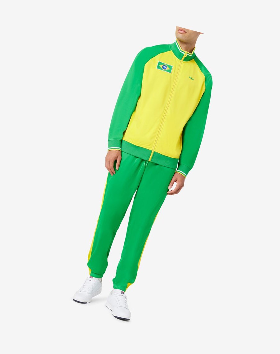 Fila Brazil Track Pant Zielone Żółte | OSKLH-9658