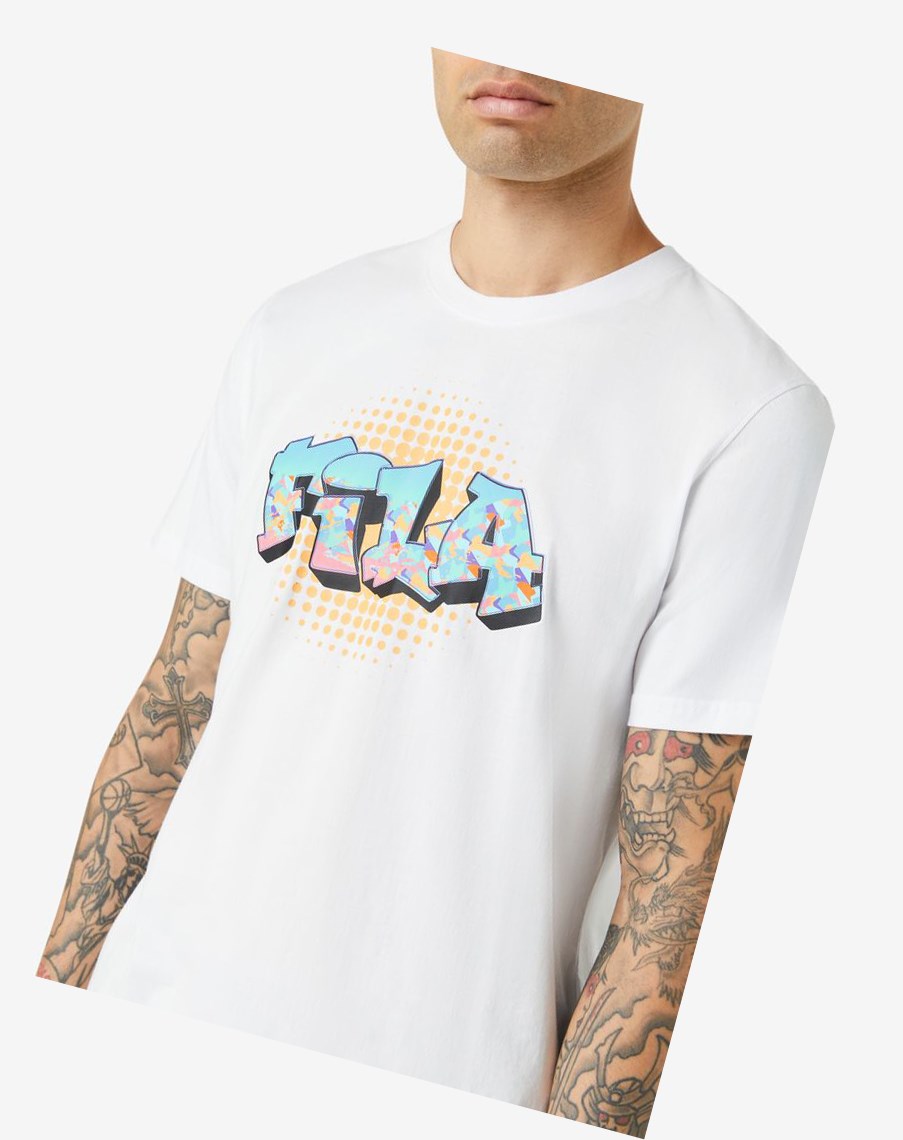 Fila Breckin Tee Białe | VMCFX-6429