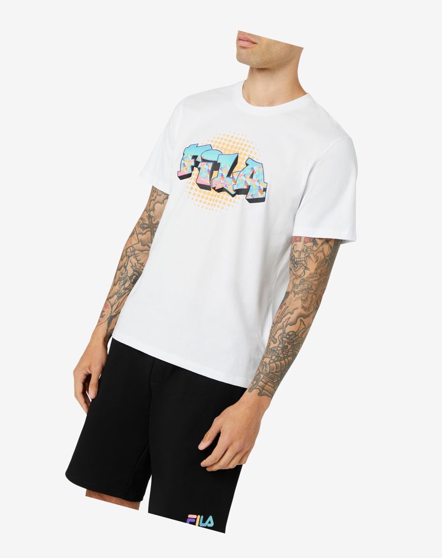 Fila Breckin Tee Białe | VMCFX-6429