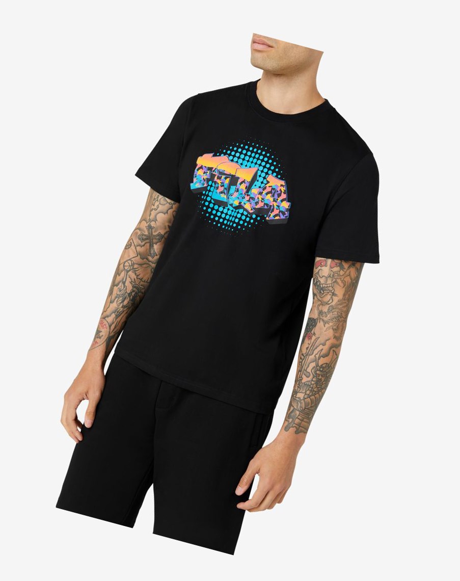 Fila Breckin Tee Czarne | YGRQC-1385