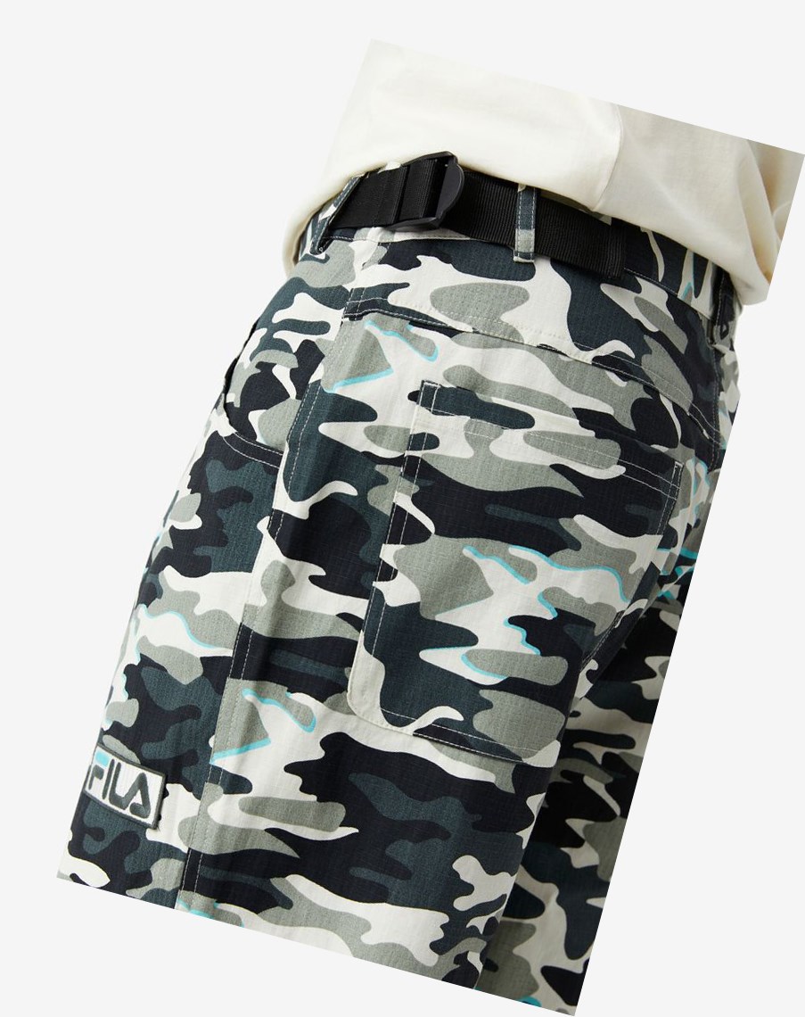 Fila Brigade Camo Pants Czarne | CUOSP-5429