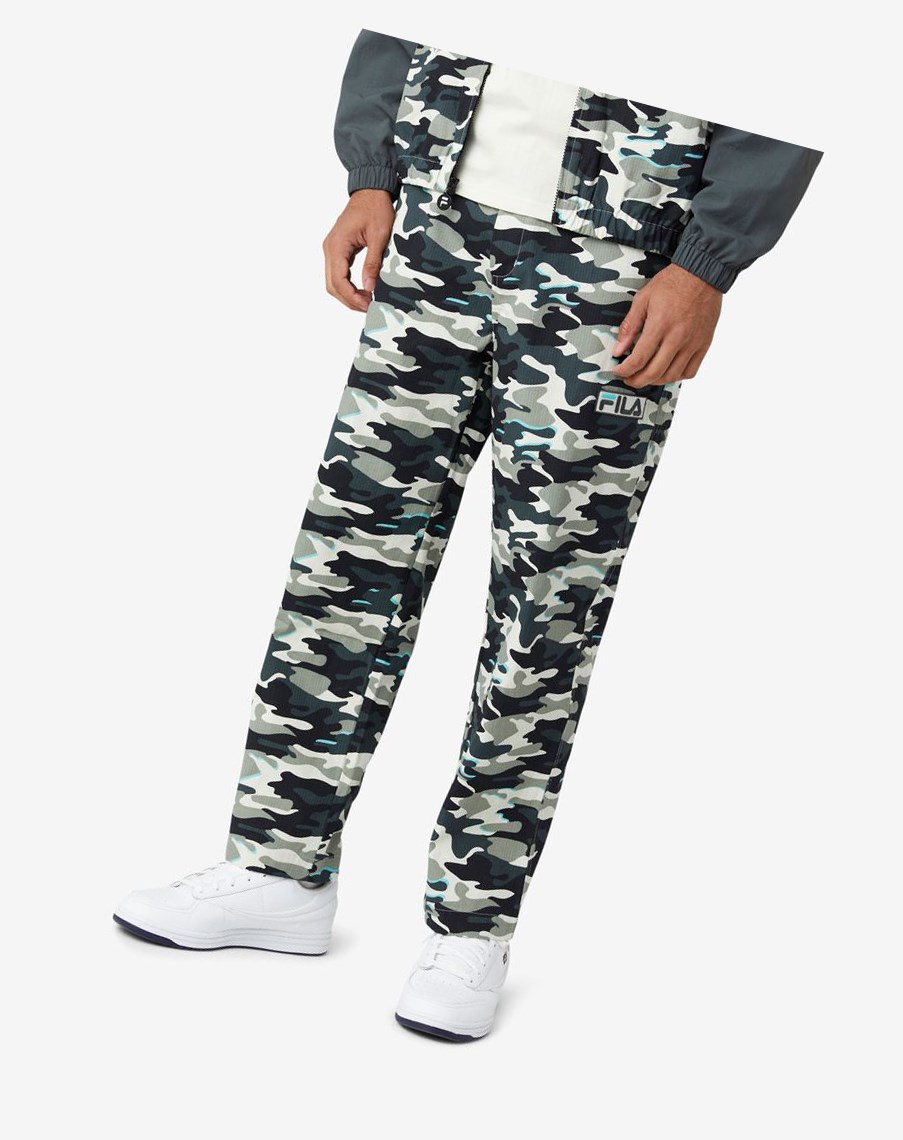 Fila Brigade Camo Pants Czarne | CUOSP-5429