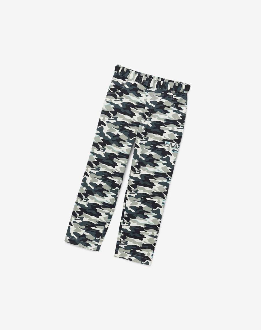 Fila Brigade Camo Pants Czarne | CUOSP-5429