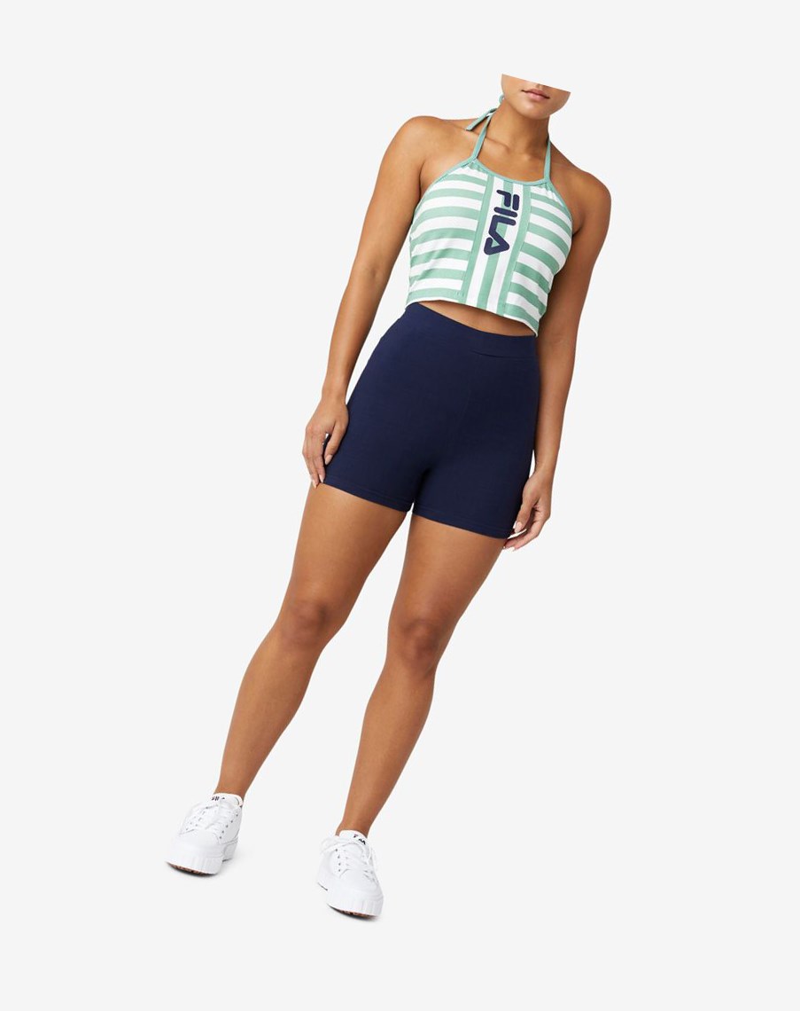 Fila Brinley Halter Tank Zielone Białe | RNVXF-6975