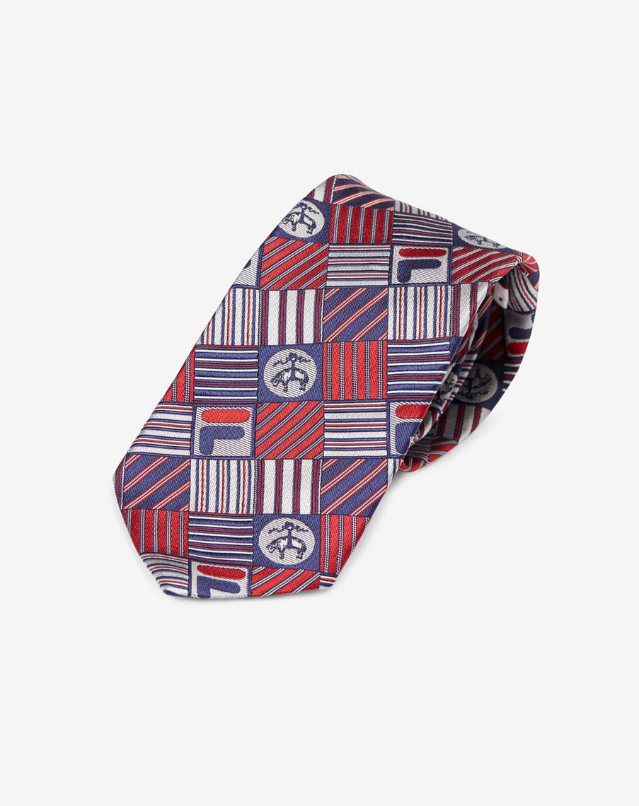 Fila Brooks Brothers X Fila Pro Patchwork Tie Czerwone | XHBVD-8627