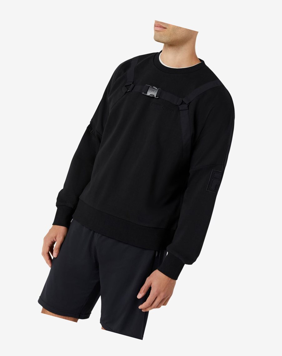 Fila Buster Crew Sweatshirt Czarne | LWYCK-9048