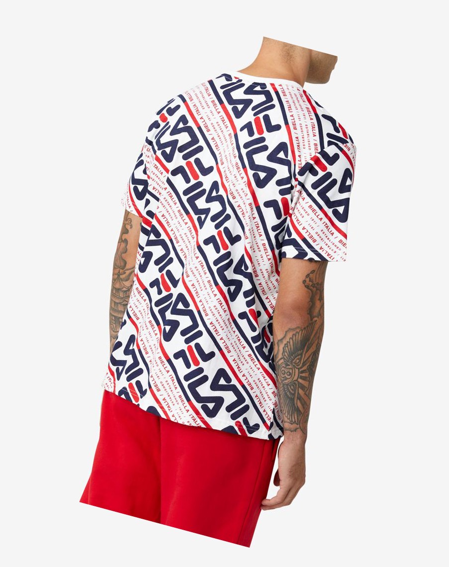 Fila Calvin Tee Białe Czerwone | OWCLQ-8035