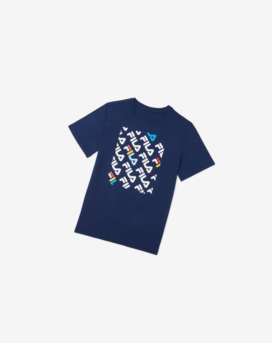 Fila Camden Printed Tee Granatowe | KBLIZ-1652