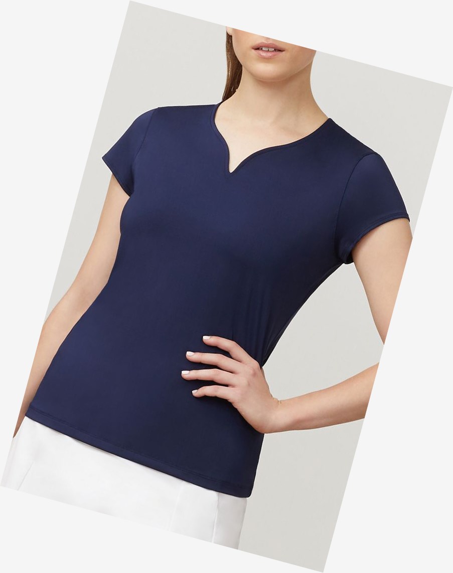 Fila Cap Sleeve Top Granatowe | AJESW-9871