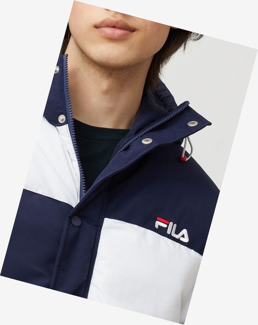 Fila Carlo Puffa Jacket Peac/Wht | QTWNJ-2435