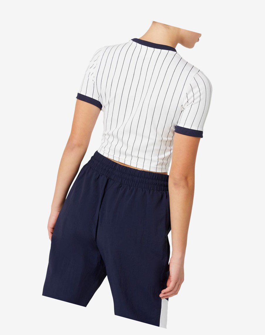 Fila Carola Cropped Ringer Tee Białe | PNQSE-6982