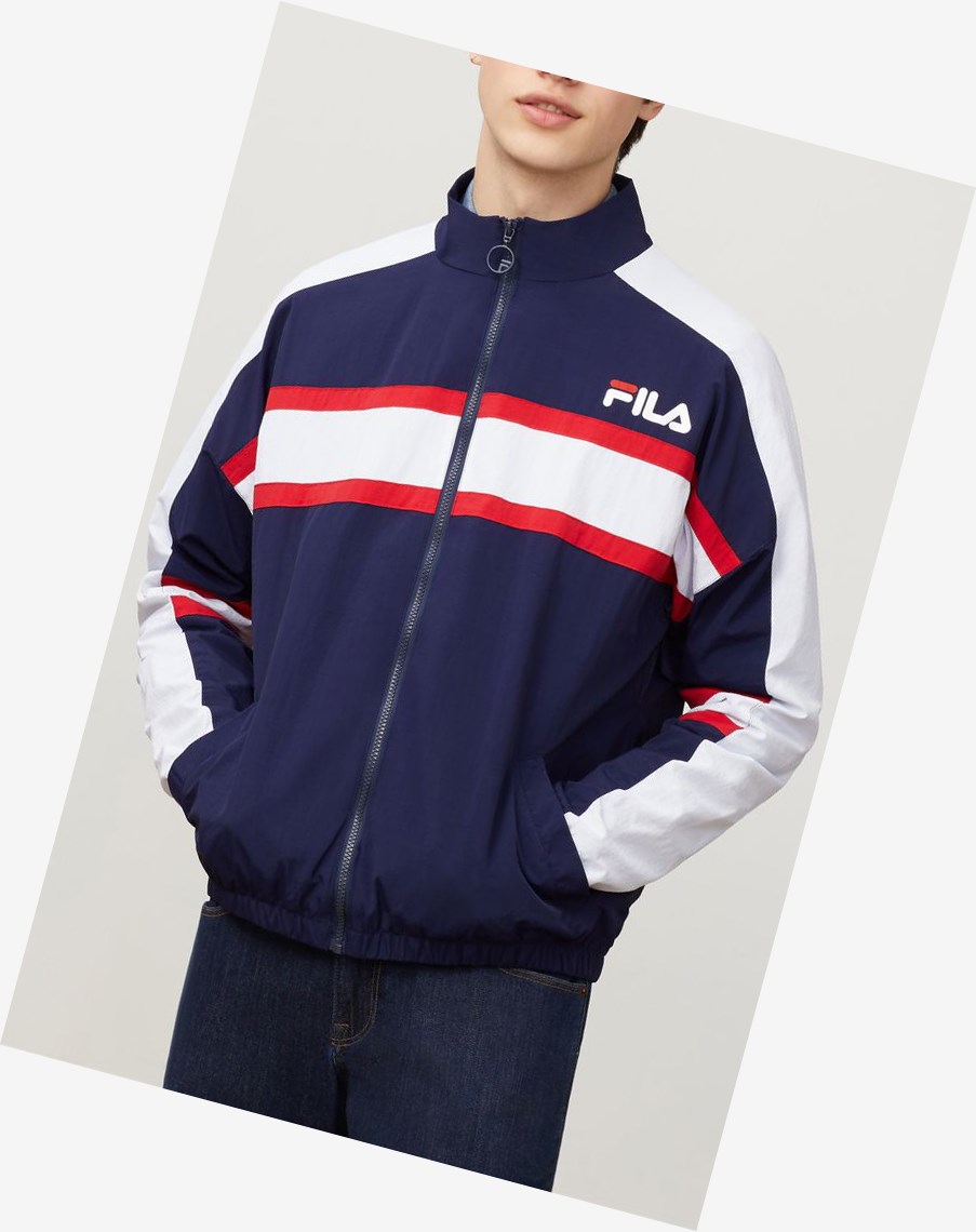 Fila Carter Woven Jacket Peac/Wht/Cred | JEKXO-4706