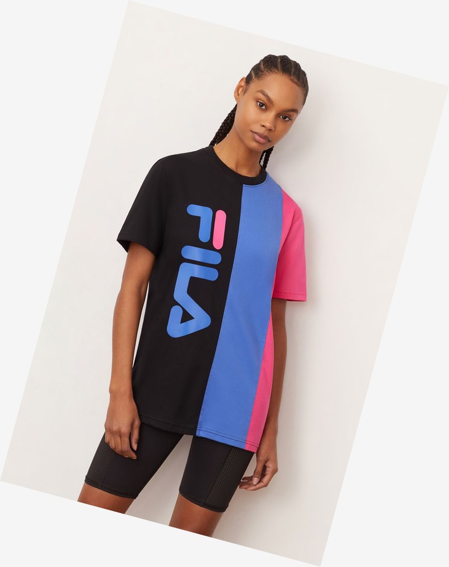 Fila Cassa Tee Blk/Ampb/Mage | VNIDR-5379