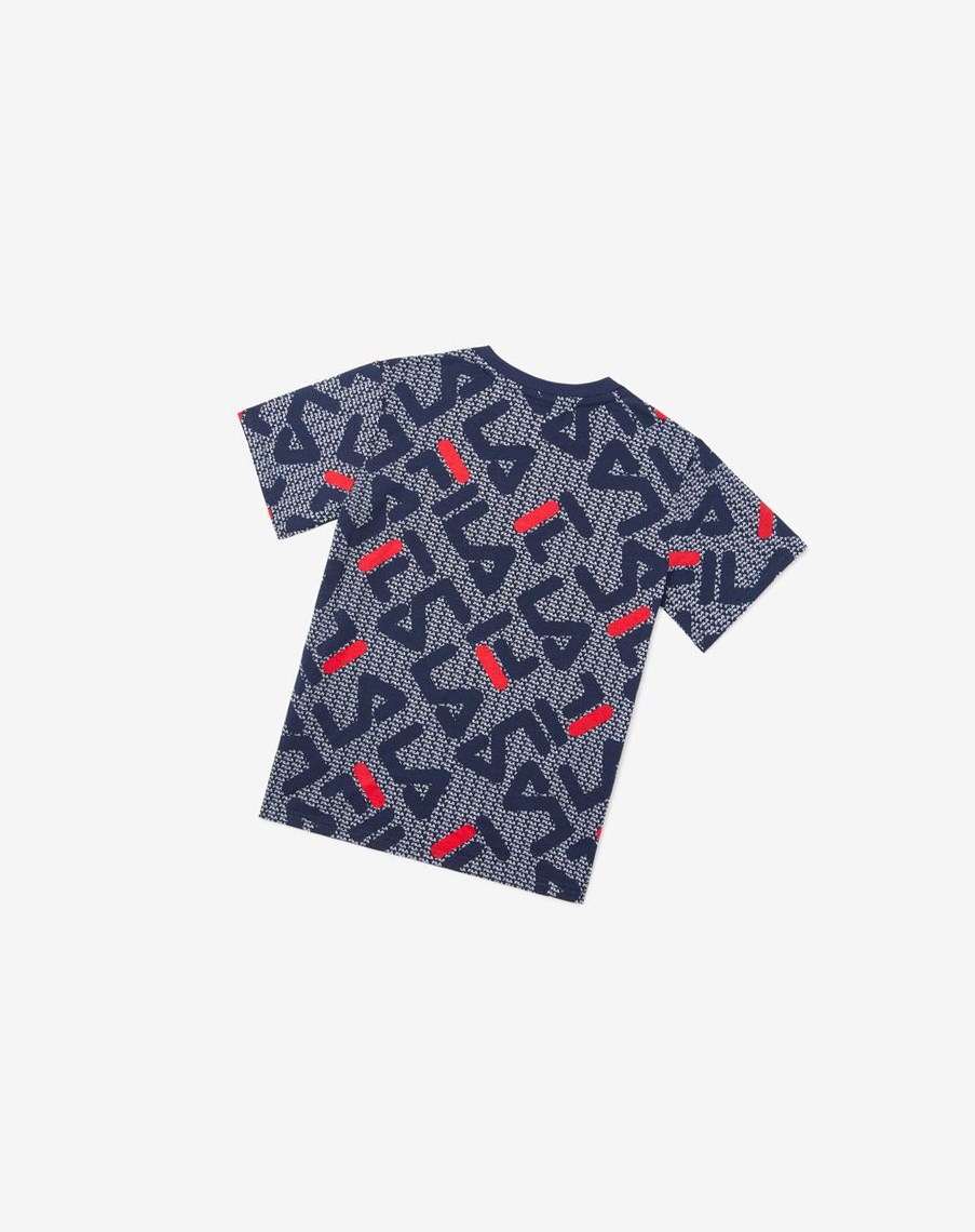 Fila Castori Tee Granatowe | HBYQU-8079