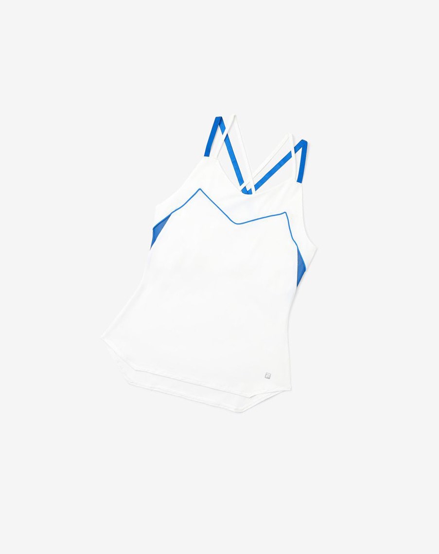 Fila Celestial Point Cami Tank Białe Niebieskie | KVOLY-4691