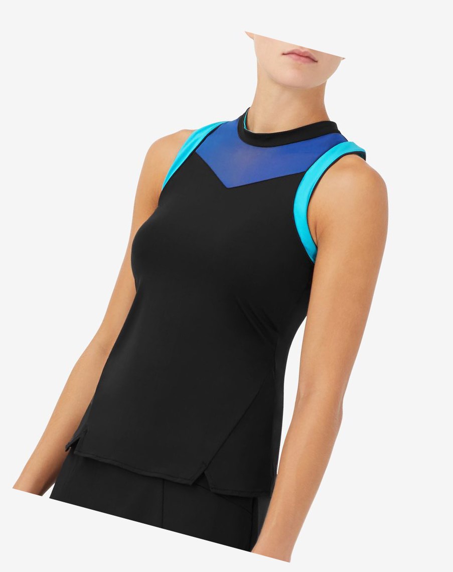 Fila Celestial Point Racerback Tank Czarne Niebieskie Turkusowe | AKYZH-1298