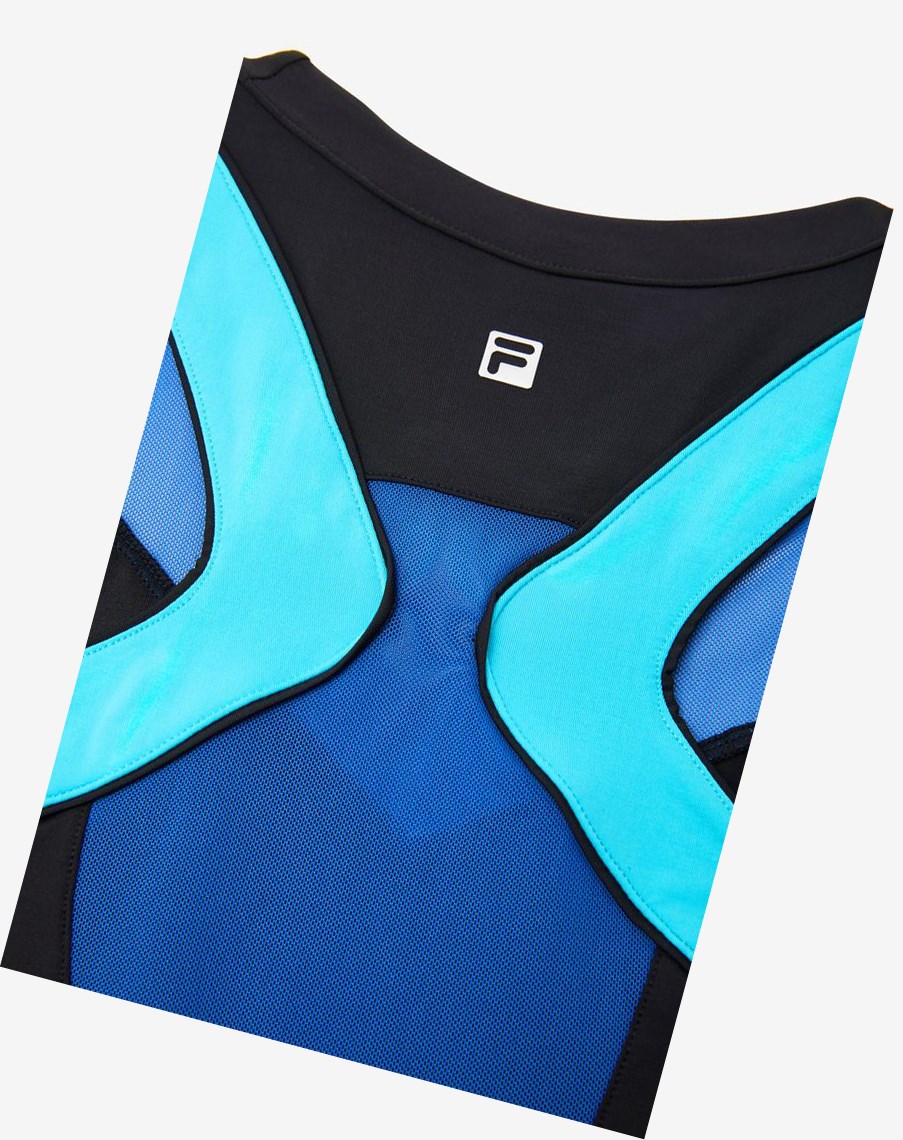 Fila Celestial Point Racerback Tank Czarne Niebieskie Turkusowe | AKYZH-1298