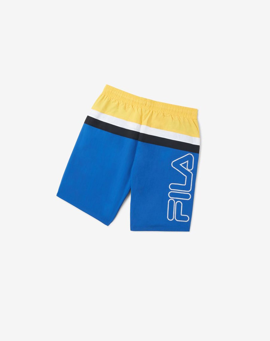 Fila Charlie Swim Krótkie Białe Cytrynowy Niebieskie | LOHNF-0145