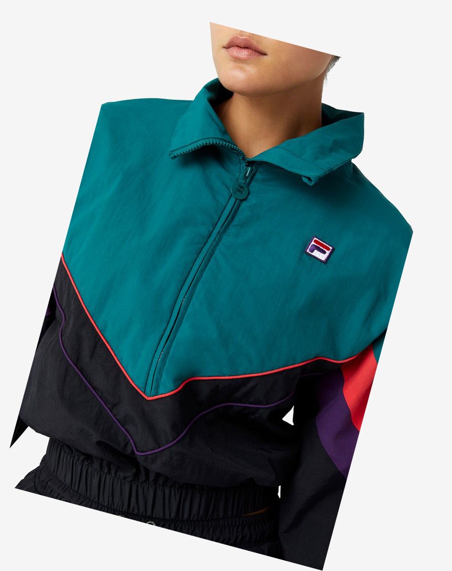 Fila Chiaki 2 Wiatr Jacket Czarne Fioletowe | CSQWP-3975