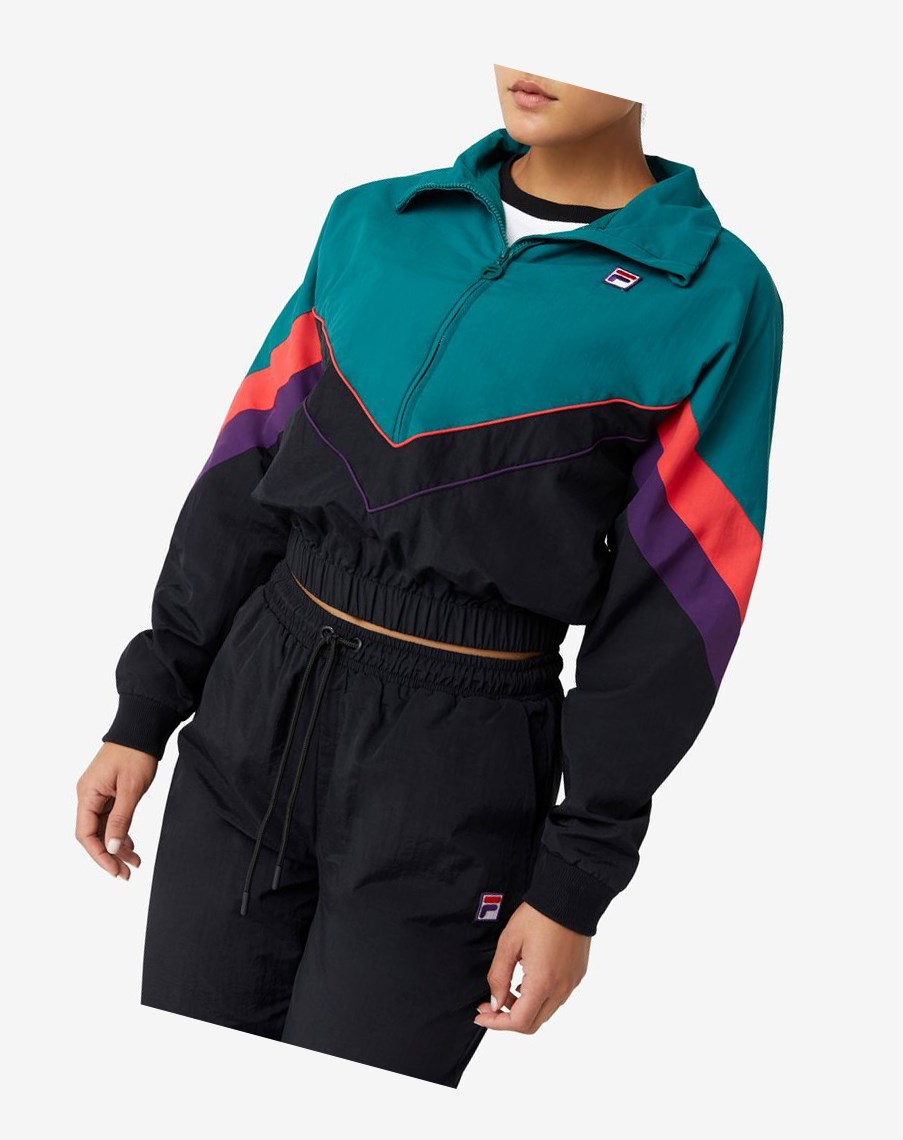 Fila Chiaki 2 Wiatr Jacket Czarne Fioletowe | CSQWP-3975