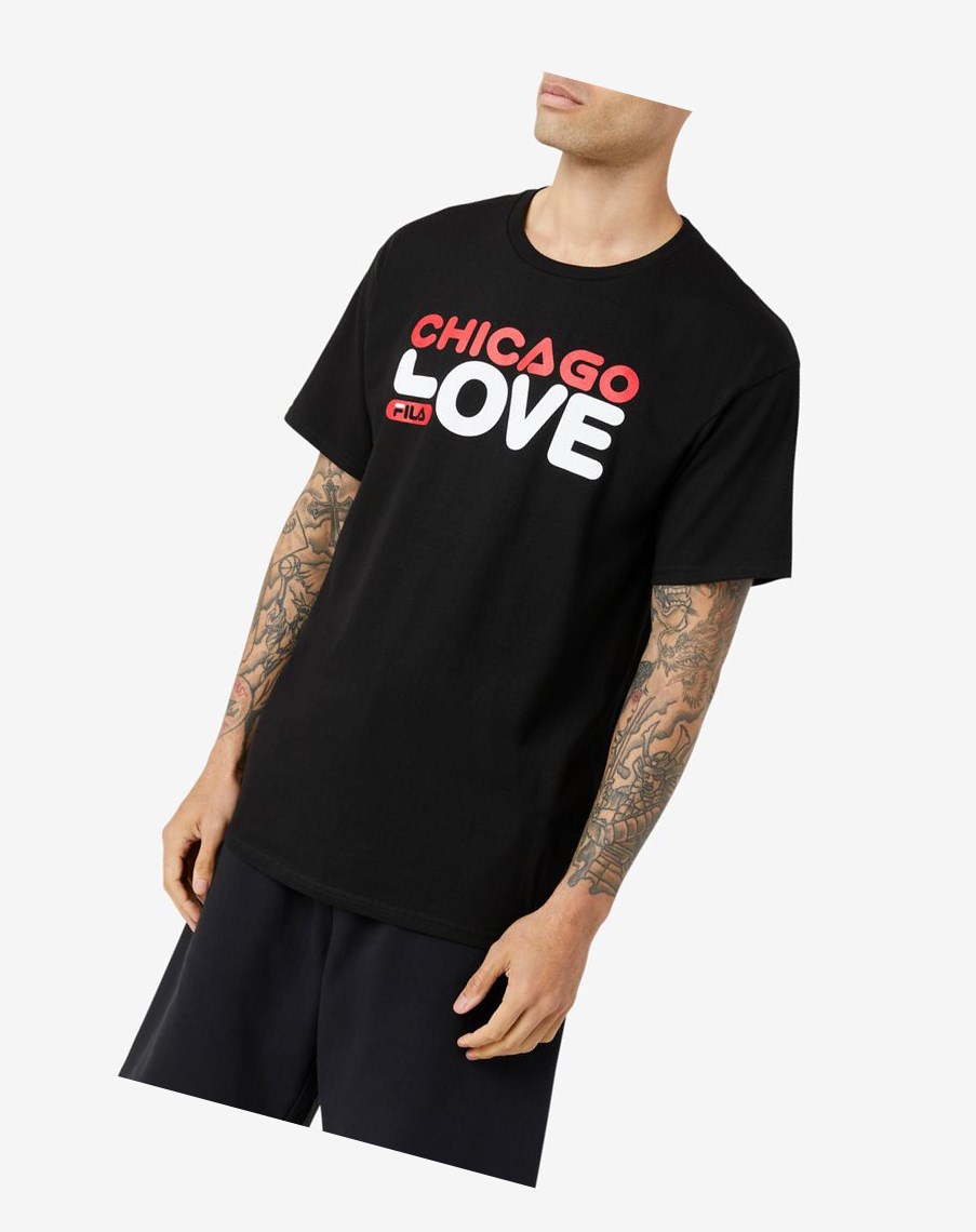 Fila Chicago Love Tee Czarne | LMRGJ-9053