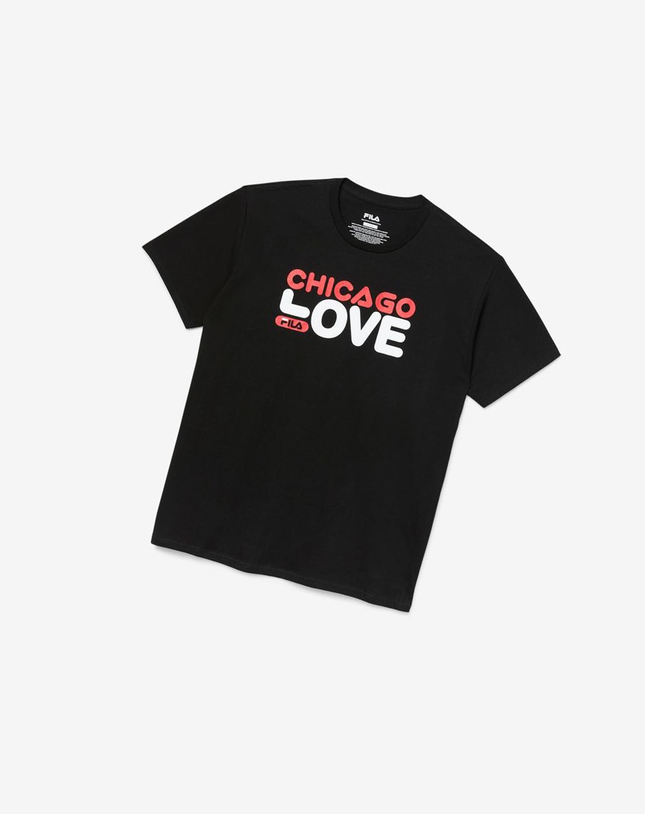 Fila Chicago Love Tee Czarne | LMRGJ-9053