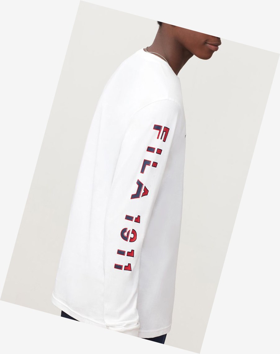 Fila Christophe Long Sleeve Tee Wht/Peac/Cred | KAJTO-2869