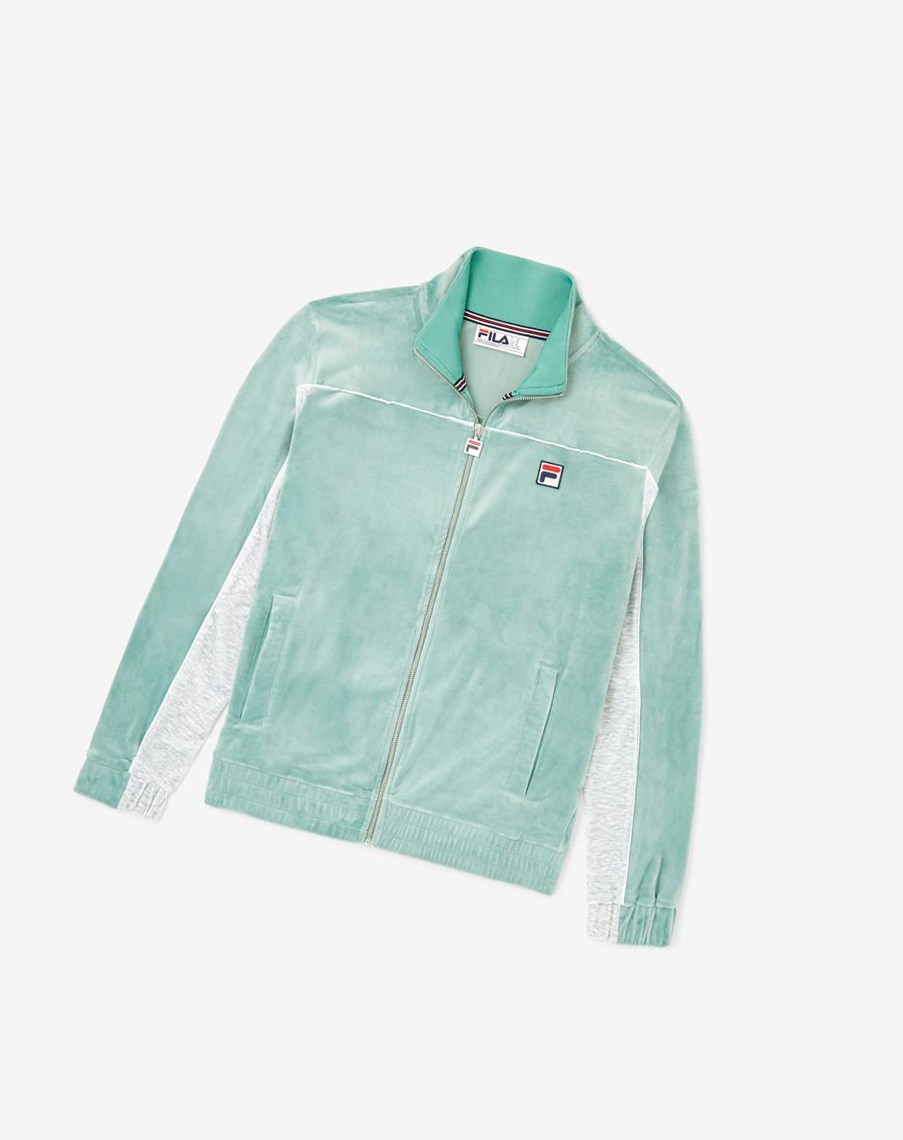 Fila Cisco Velour Jacket Szare Białe | EGTAS-2690