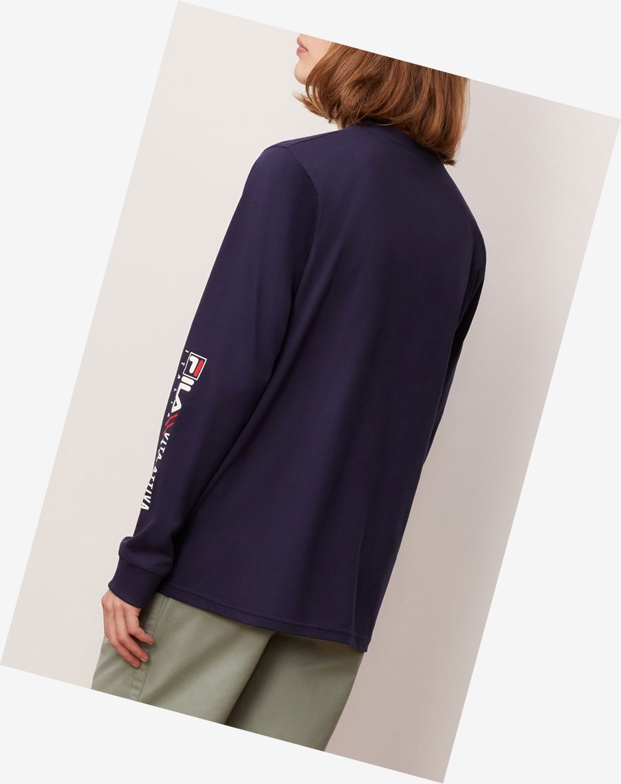 Fila Collinson Long Sleeve Tee Peac/Cred/Wht | TAPJR-1856