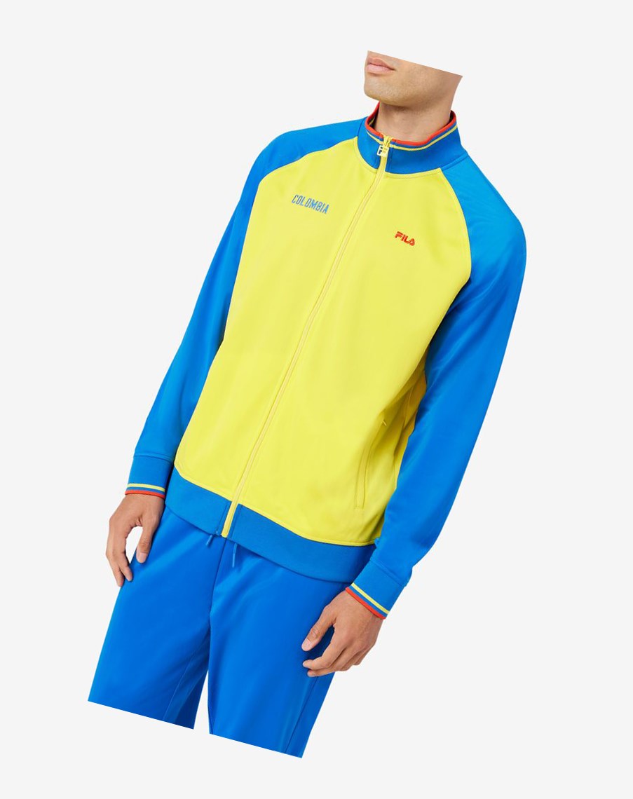 Fila Colombia Track Jacket Żółte Niebieskie Czerwone | HJBCR-4395