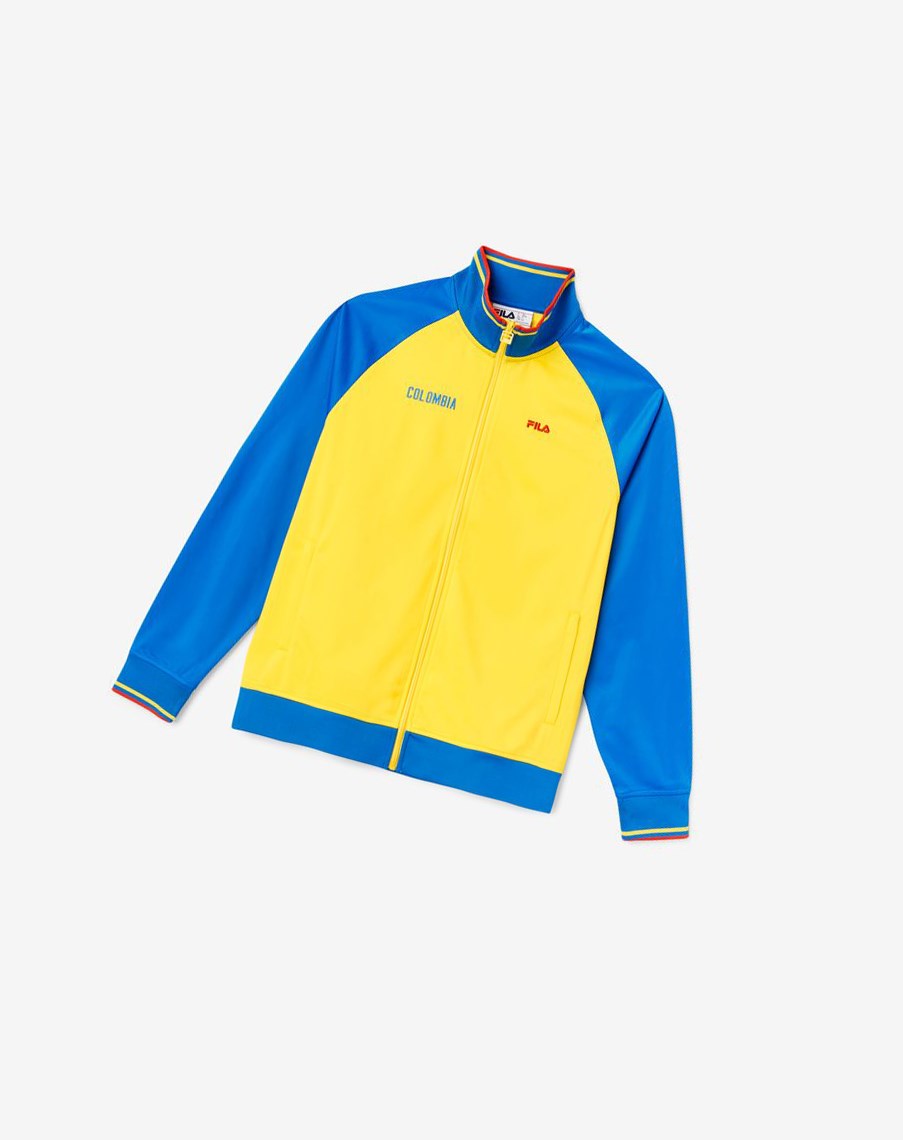 Fila Colombia Track Jacket Żółte Niebieskie Czerwone | HJBCR-4395