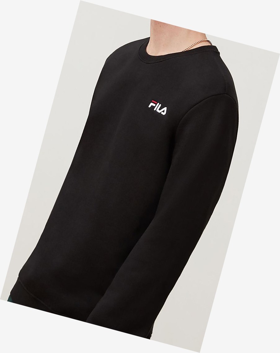 Fila Colona Sweatshirt Czarne Białe Czerwone | QIJPE-7139