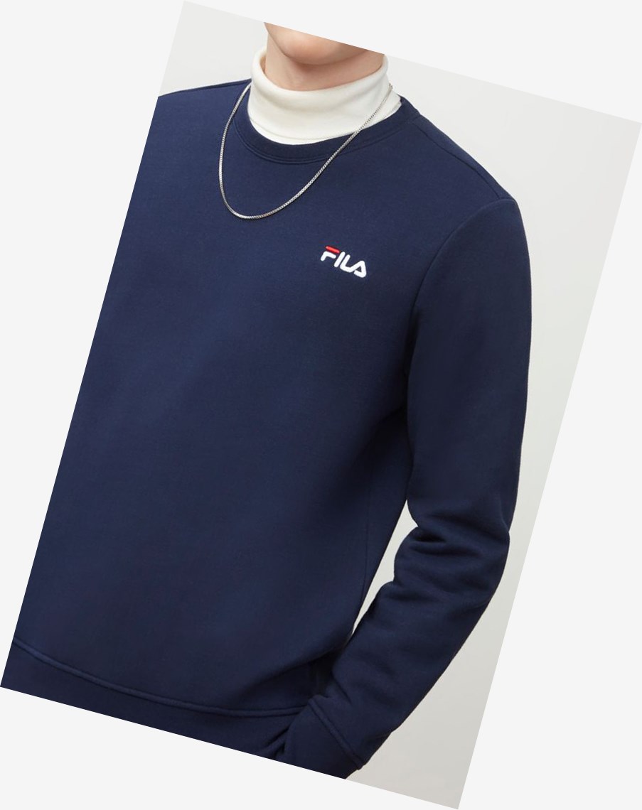 Fila Colona Sweatshirt Granatowe Białe Czerwone | BPXEU-2753