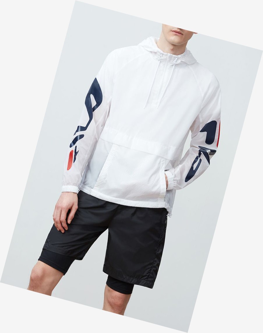 Fila Conrad Half Zip Jacket Wht/Peac/Cred | QJTPE-1372