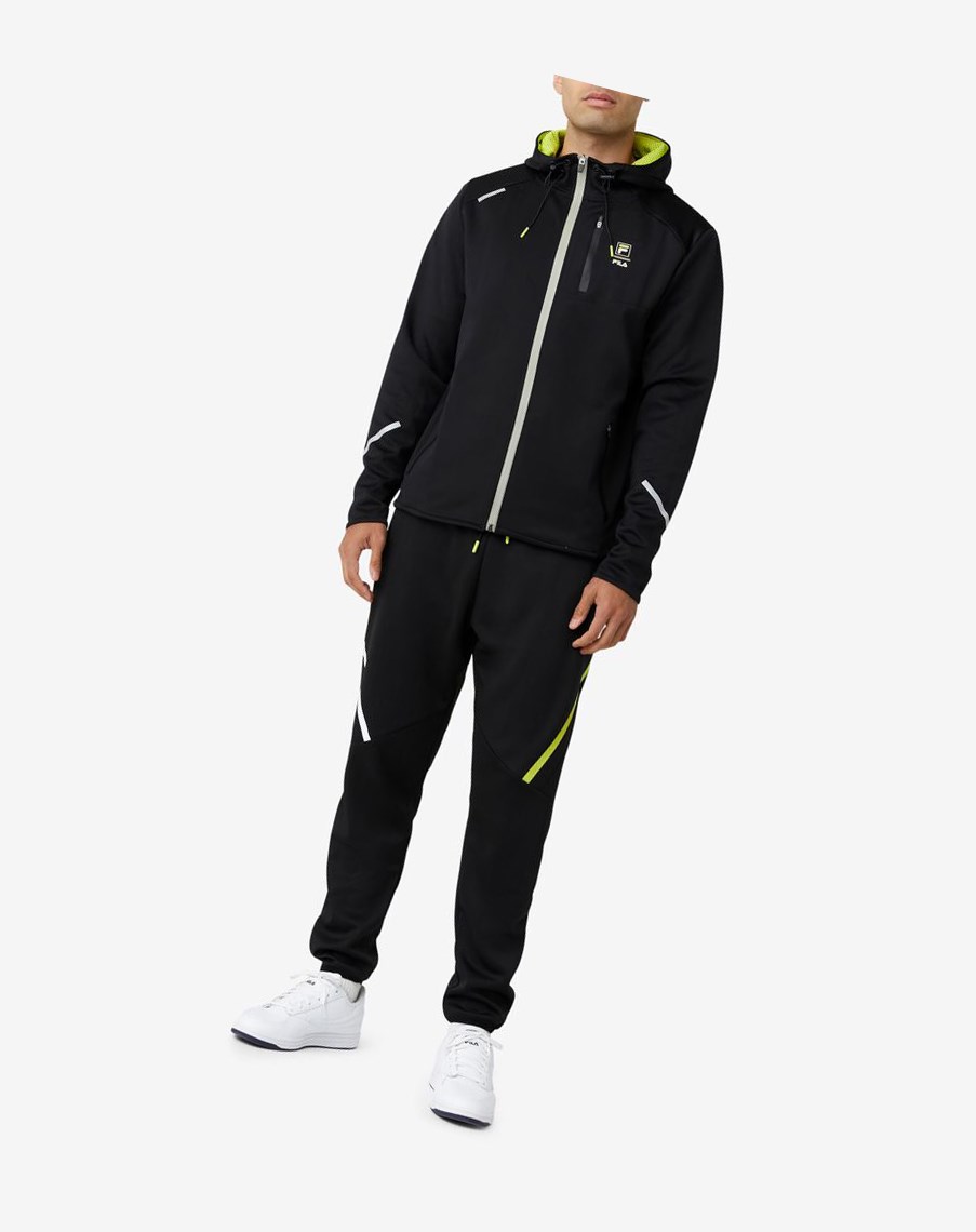 Fila Coulty Tech Hoodie Czarne | KEWND-6918