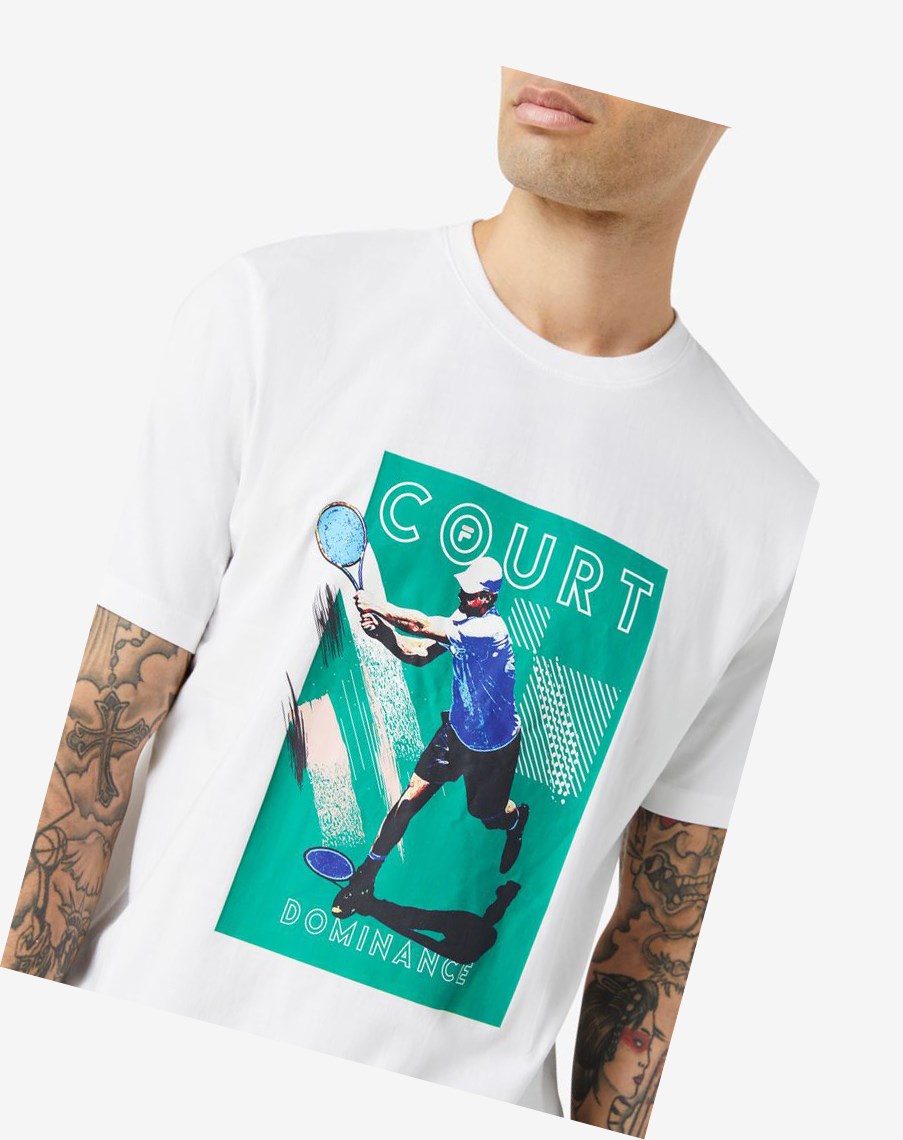 Fila Court Dominance Tee Białe Zielone | OTHFI-2704