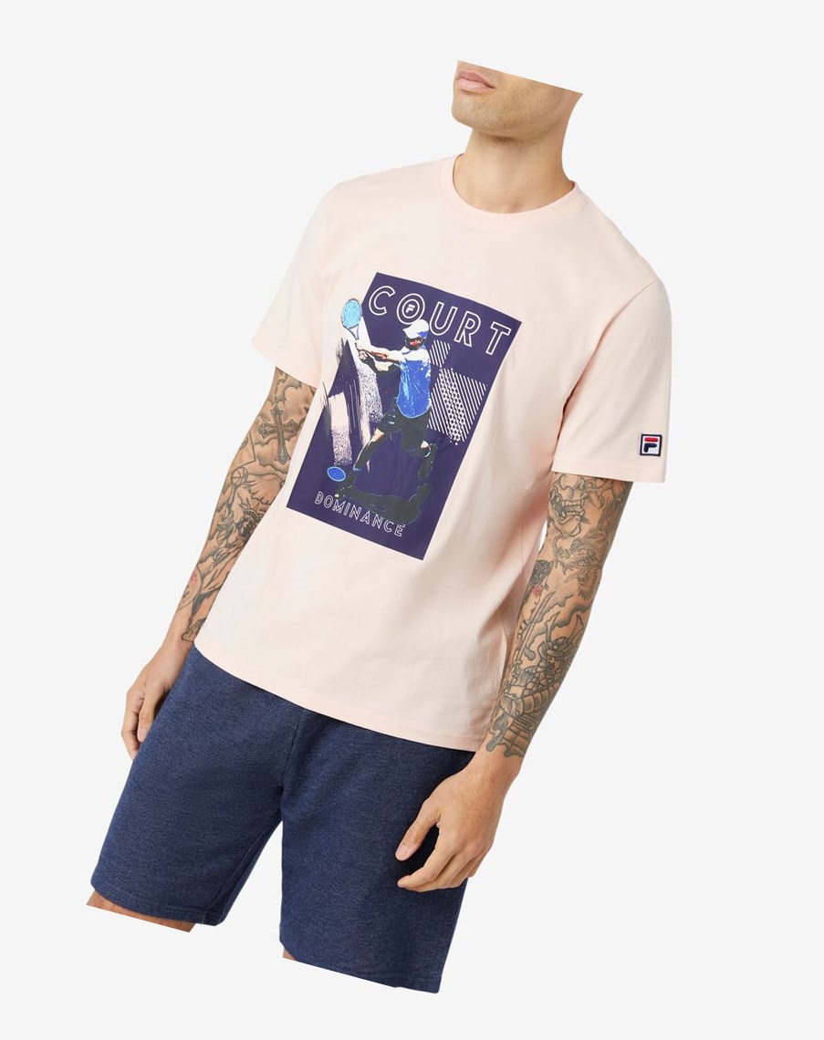 Fila Court Dominance Tee Różowe | HZQNU-3741