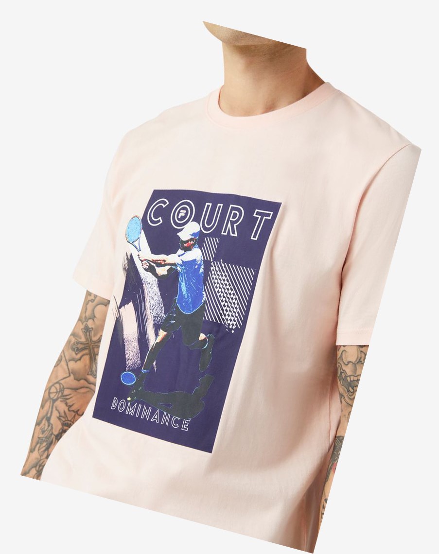 Fila Court Dominance Tee Różowe | LDQNR-3649