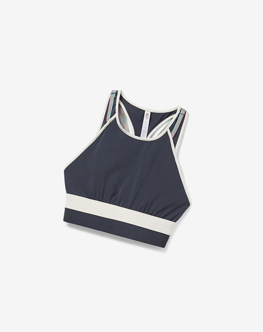 Fila Cross Court Cross Back Bra Top Indygo Białe | XSFYO-6843