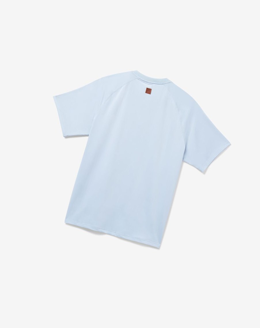 Fila Cross Court Krótkie Sleeve Henley Niebieskie | MZAQS-9751