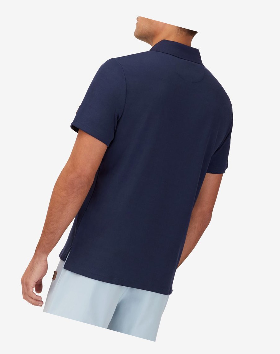 Fila Cross Court Texture Polo Granatowe | BHCNF-7081