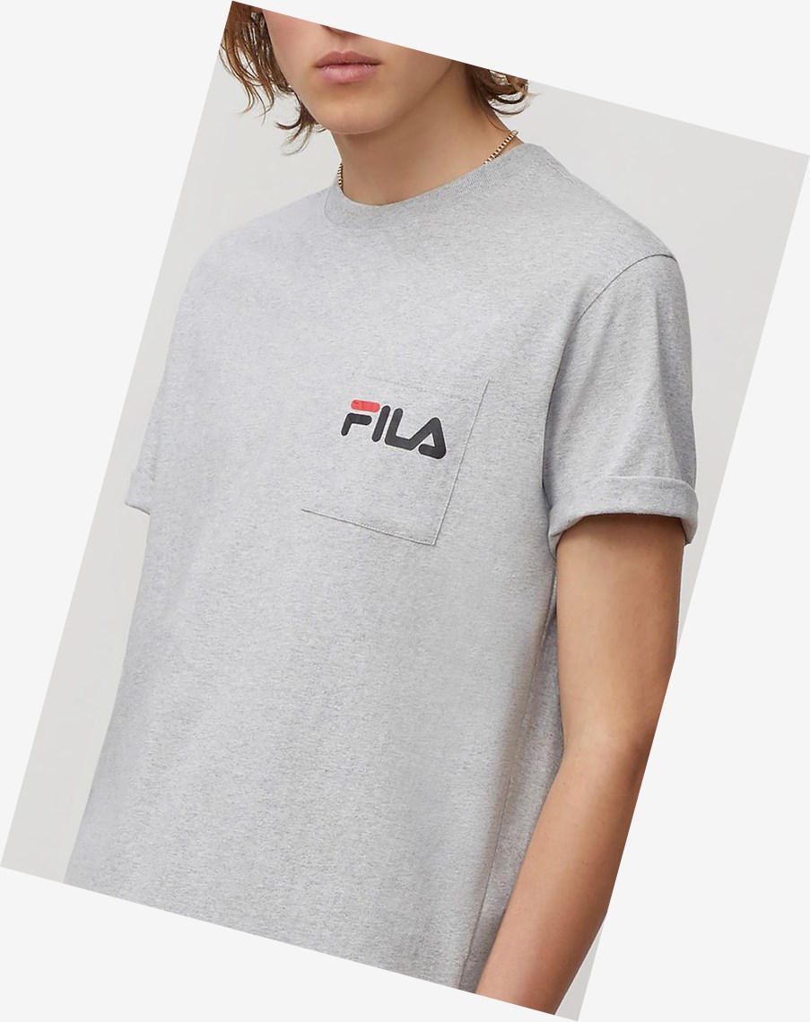 Fila Curtis Pocket Tee Ltgreymarl | OYSNU-4607