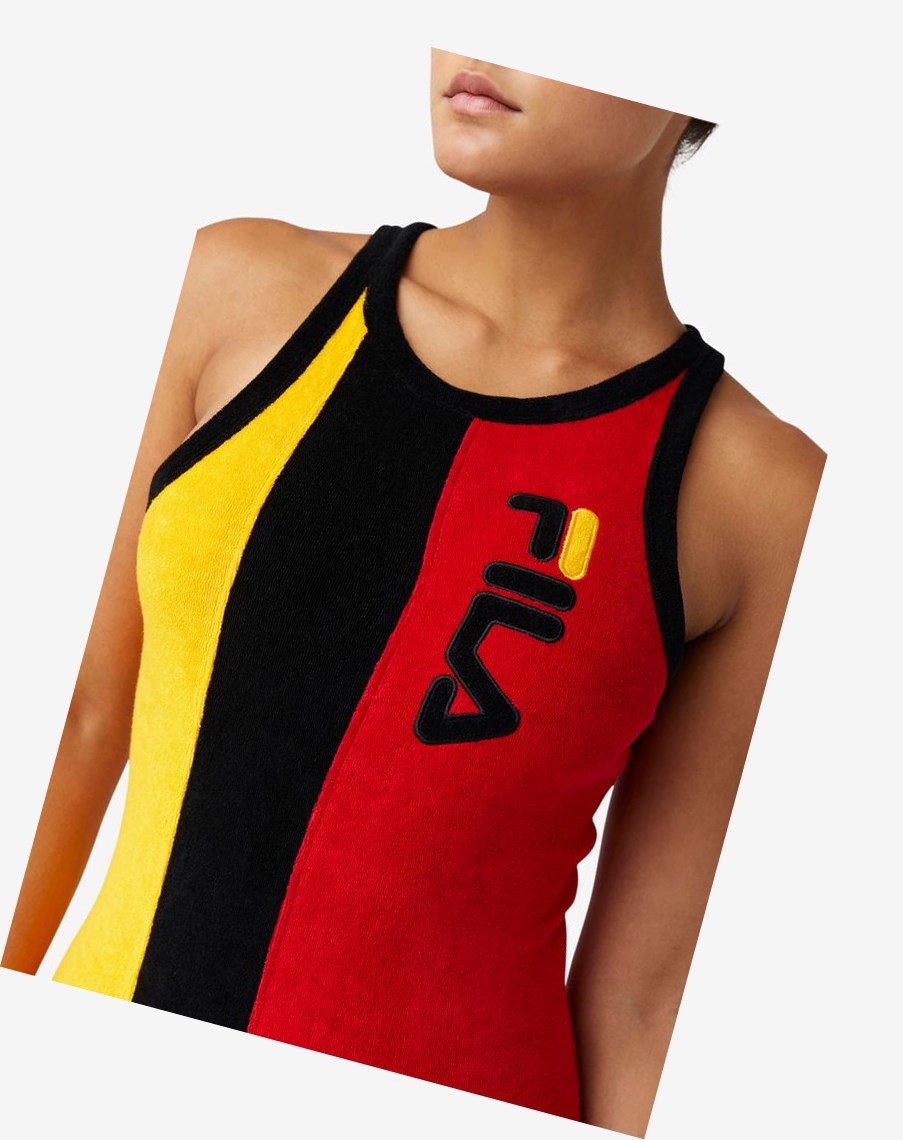 Fila Dahlia Bodysuit Czarne Czerwone Złote | RNDYF-0859