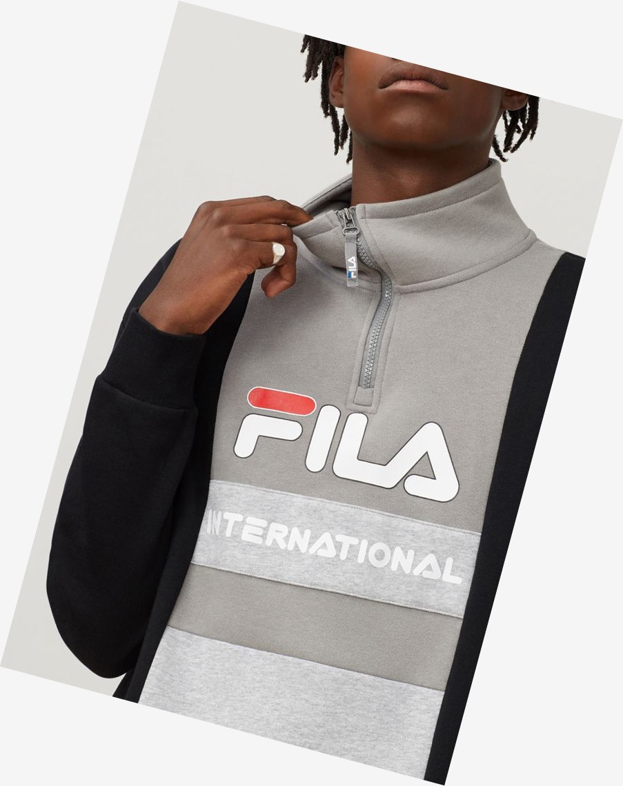 Fila Damiano Funnel Neck Sweatshirt Blk/Fgry/Lgrym | RBYHF-5301