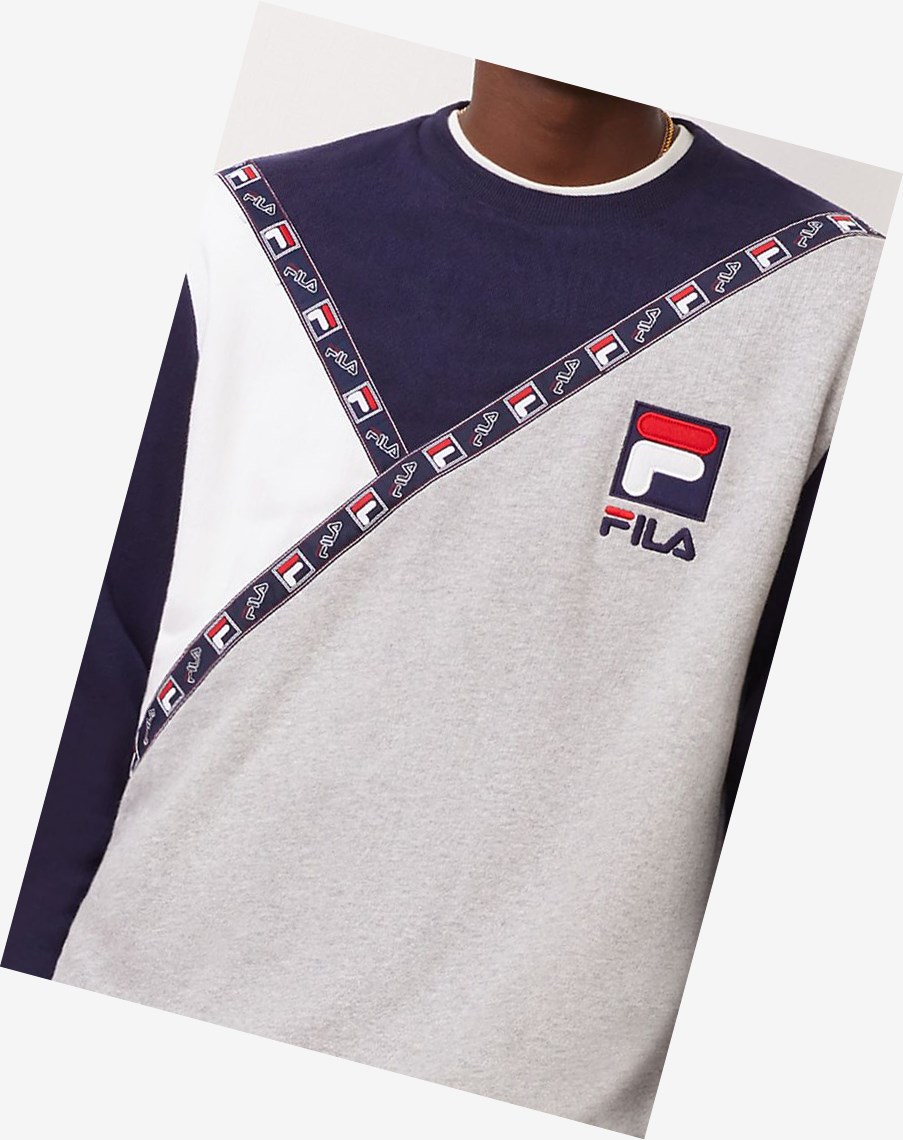 Fila Daniel Sweatshirt Ltgreym | BFAQO-4078