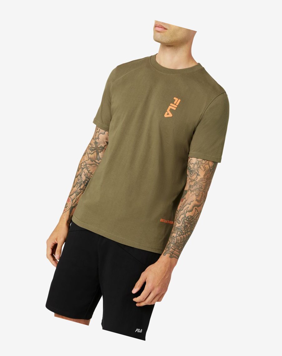 Fila Deckhand Tee Oliwkowe | QLAIF-8097