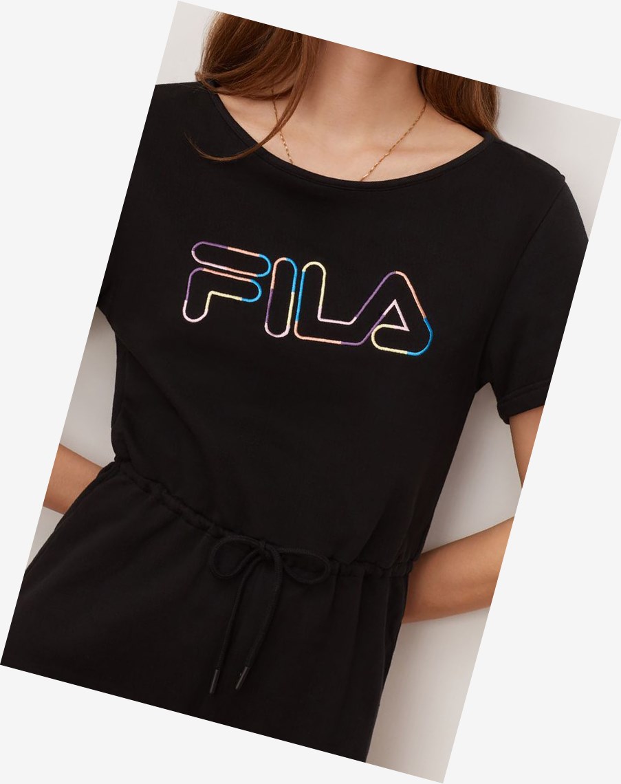 Fila Delaney Romper Czarne | HWOTA-2087