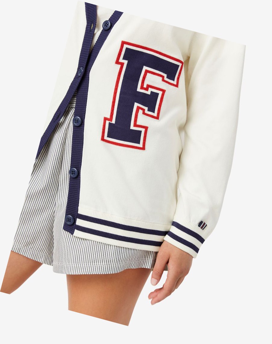 Fila Delfina Cardigan Białe | MLIKF-9061